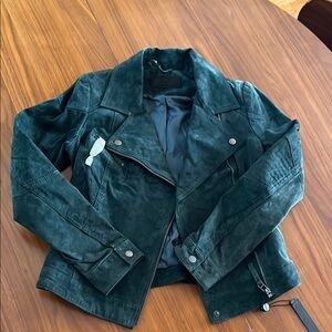 Blank NYC dark forest Green Suede Biker Jacket size small